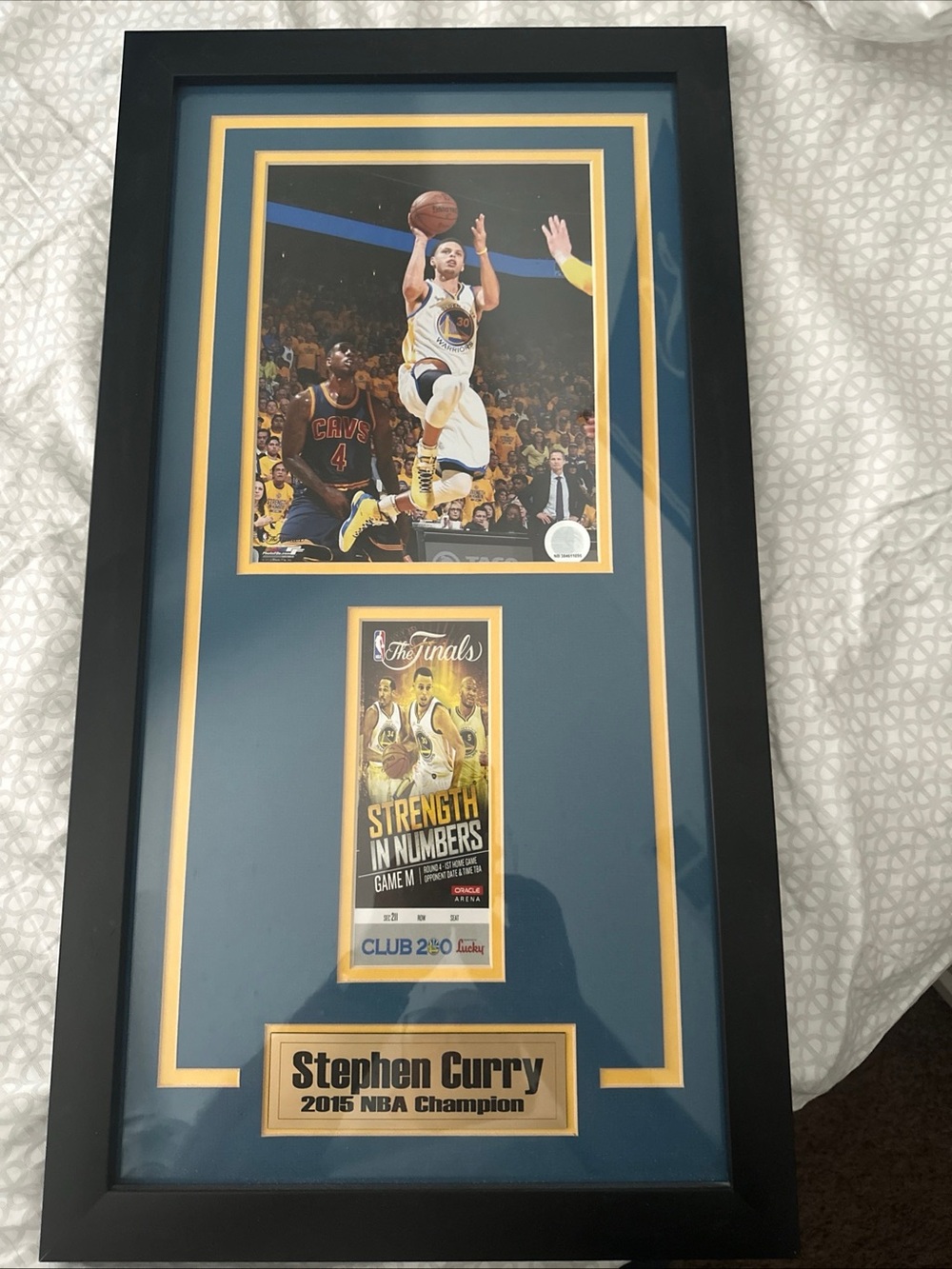 Stephen Curry 2015 NBA Champion Framed Collage - Blue & Gold